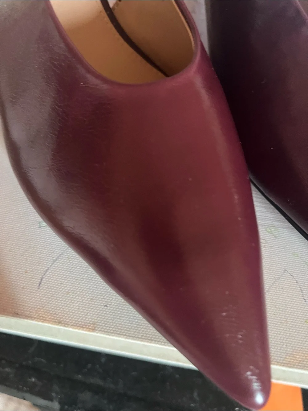 a new day Burgundy Pointed Slingback Heels